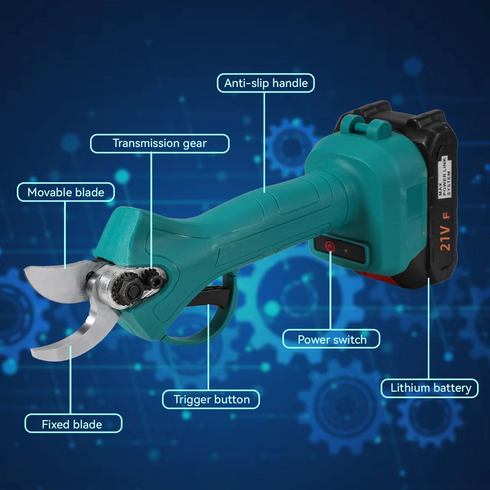 25MM 500W Brushless Electric Pruner Shear Fruit Tree Bonsai Pruning Scissors Garden Tool For Makita 21V Battery