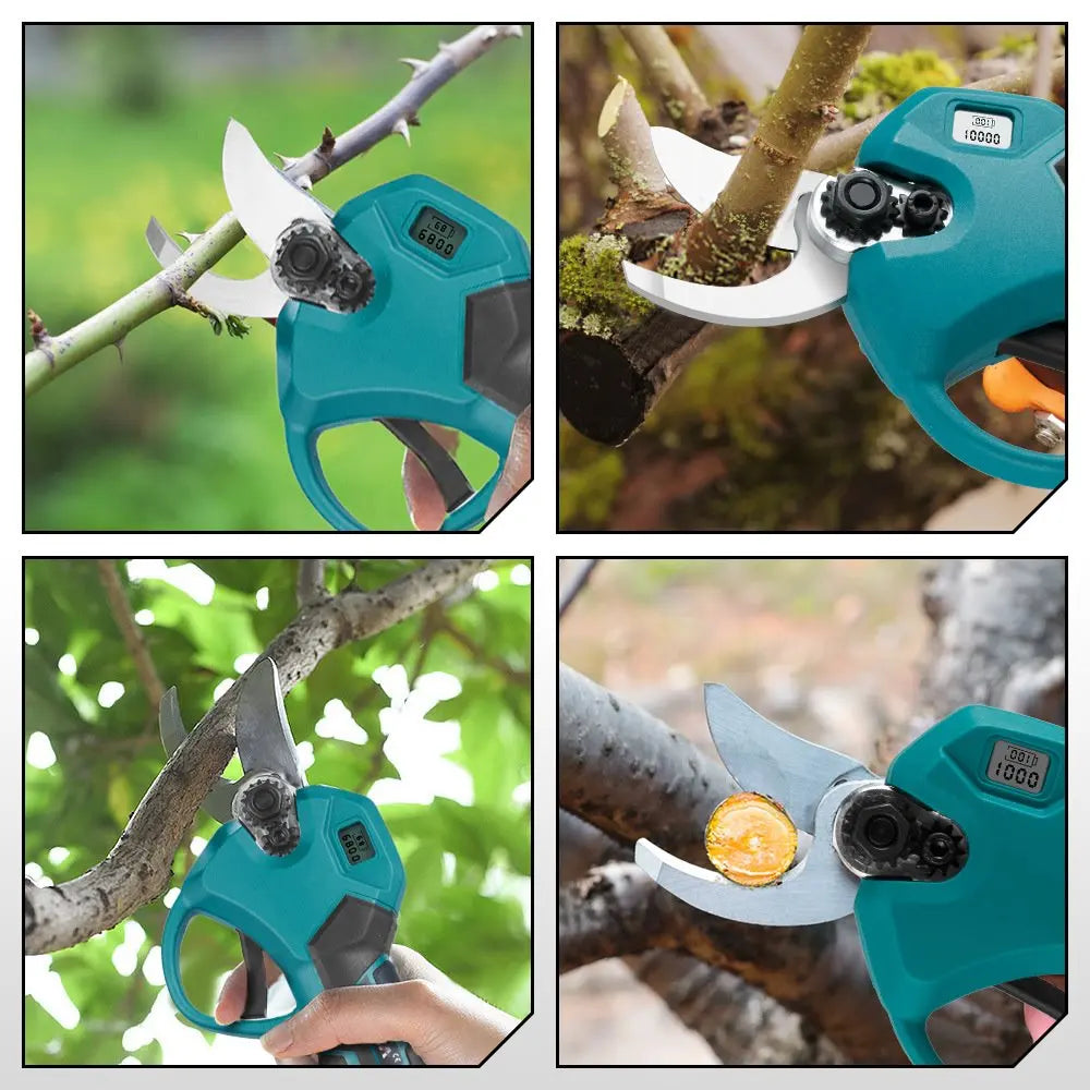 30mm Brushless Electric Pruning Shears 2 Gears Cordless Rechargeable Fruit Tree Bonsai Pruning Power Tool For Makita 18V Battery