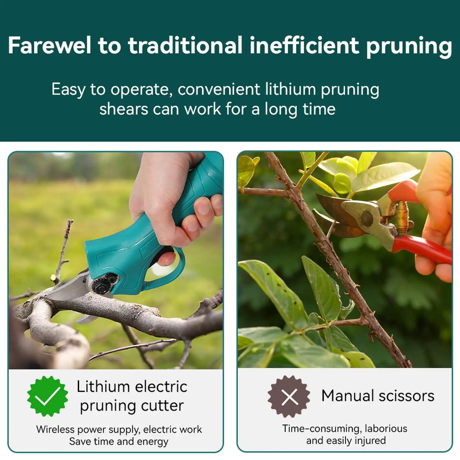 25MM 500W Brushless Electric Pruner Shear Fruit Tree Bonsai Pruning Scissors Garden Tool For Makita 21V Battery