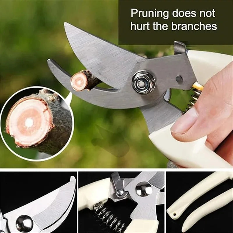 1PC Stainless Steel Pruning Scissors Cutting Multifunctional Flower Tree Branch Bypass Garden Pruner Hand Shear Clipper Tool